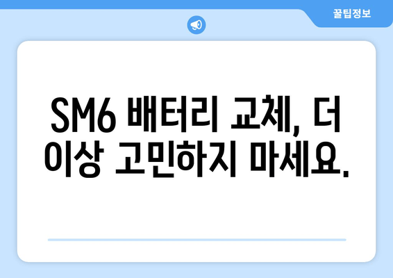 SM6 배터리 출장 교체 서비스| 빠르고 편리하게 | SM6, 배터리 교체, 출장 서비스, 자동차 정비