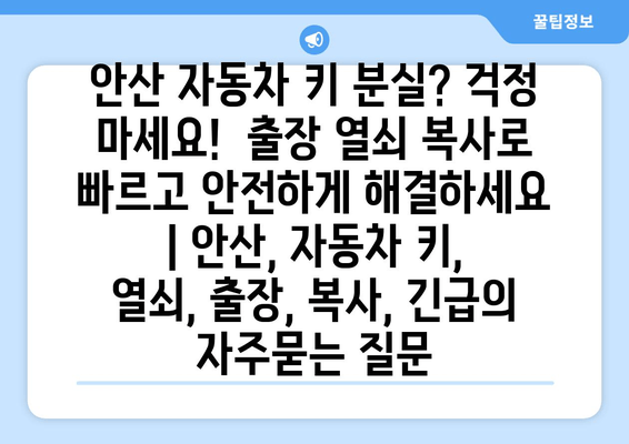 안산 자동차 키 분실? 걱정 마세요!  출장 열쇠 복사로 빠르고 안전하게 해결하세요 | 안산, 자동차 키, 열쇠, 출장, 복사, 긴급