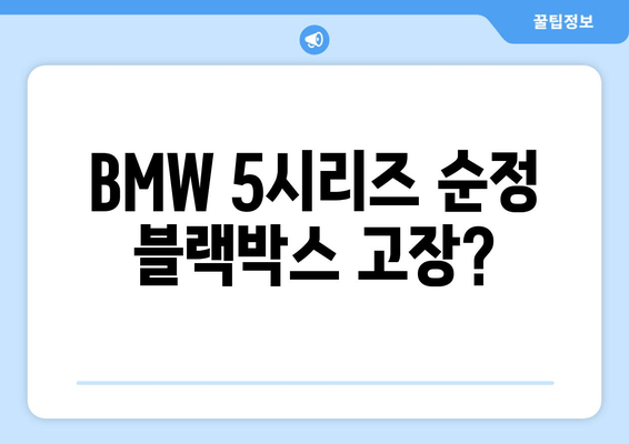 BMW 5시리즈 순정 블랙박스 고장? 출장 시공으로 해결하세요! | 블랙박스 수리, 출장 서비스, 전문가