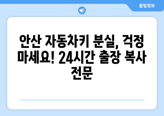 안산 자동차키 분실? 출장 복사 전문 업체 | 24시간 긴급 출동, 빠르고 안전하게 해결