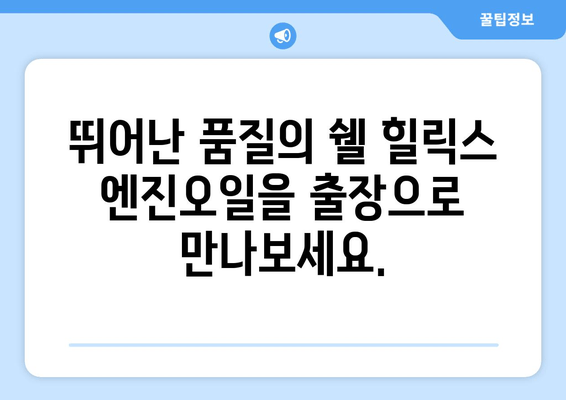 고객 직방 방문! 쉘 힐릭스 출장 엔진오일 교환 서비스 론칭 | 쉘 힐릭스, 출장 서비스, 엔진오일 교환, 편리함