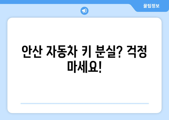 안산 자동차 키 분실? 출장 복사 전문 업체 찾기 | 빠르고 안전하게 해결하세요!