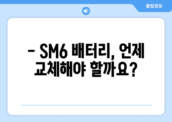 SM6 출장 배터리 교체| 빠르고 안전하게! | 자동차 배터리, 출장 서비스, SM6 배터리 교체