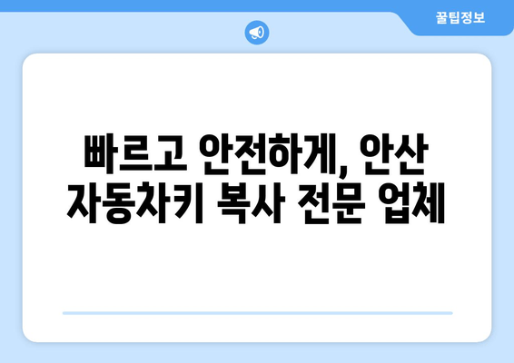 안산 자동차키 분실? 출장 복사 전문 업체 | 24시간 긴급 출동, 빠르고 안전하게 해결