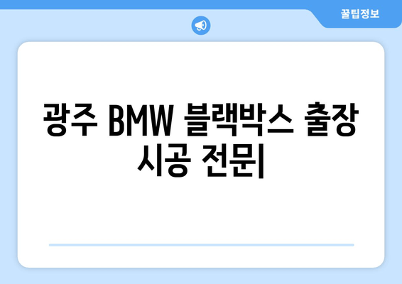 광주 BMW 블랙박스 출장 시공 전문| 빠르고 안전하게! | 블랙박스 설치, 출장 서비스, BMW 전문