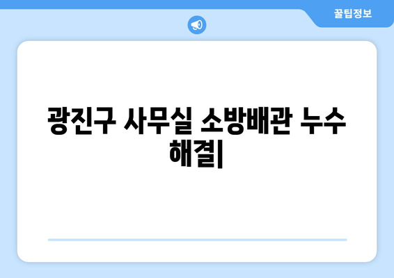 광진구 사무실 소방배관 누수, 출장 용접으로 완벽 해결 | 소방배관 누수, 교체, 보수, 긴급 출장