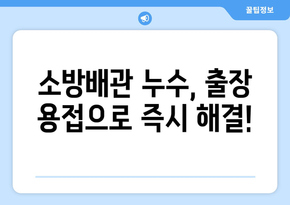 광진 사무실 소방배관 누수, 출장 용접으로 신속하게 해결하세요! | 소방배관 교체, 누수 보수, 전문 업체