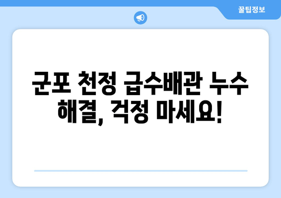 군포 천정 급수배관 누수 차단 보수| 출장 용접 전문 | 누수 해결, 빠른 복구, 합리적인 비용