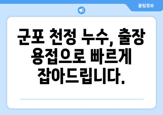 군포 천정 급수배관 누수 차단 보수| 출장 용접 전문 | 누수 해결, 빠른 복구, 합리적인 비용