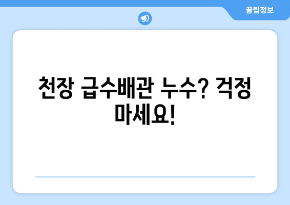 군포 출장 용접| 천정 급수배관 누수 차단 전문 | 누수 해결, 급수배관 수리, 용접 전문