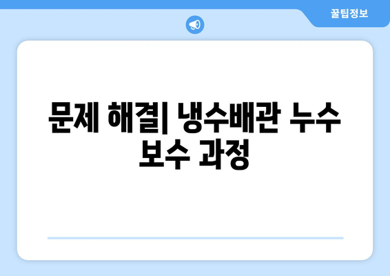 동작구 노후 냉수배관 누수 보수 현장 기록| 문제점 분석 및 해결 과정 | 냉수배관 누수, 누수 원인, 보수 방법, 현장 경험