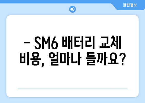 SM6 배터리 교체, 출장으로 간편하게 해결하세요! | SM6 배터리, 출장 교체, 배터리 교체 비용, 배터리 방전, 자동차 배터리