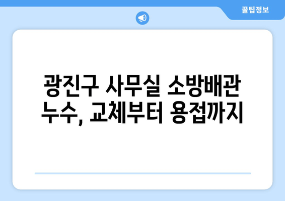 광진구 사무실 소방배관 누수, 출장 용접으로 완벽 해결! | 누수 교체, 보수, 배관 용접, 광진구 출장