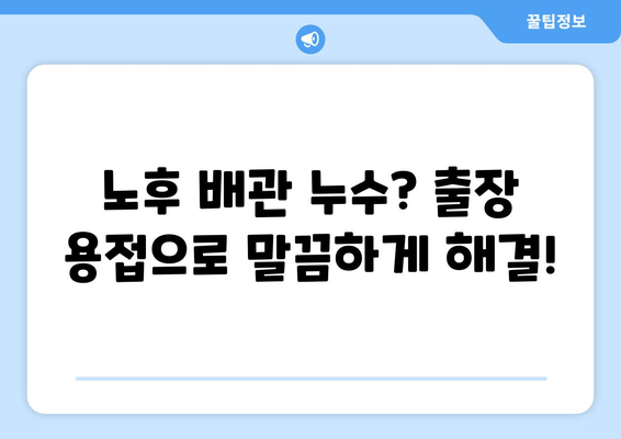 동작구 노후 냉수배관 누수, 출장 용접으로 말끔히 해결하세요! | 누수탐지, 배관수리, 긴급출동