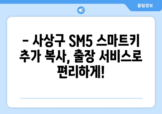 사상구 SM5 스마트키 추가 복사, 출장 서비스 비용 안내 | 차키 분실, 자동차 키 복사, 출장 서비스