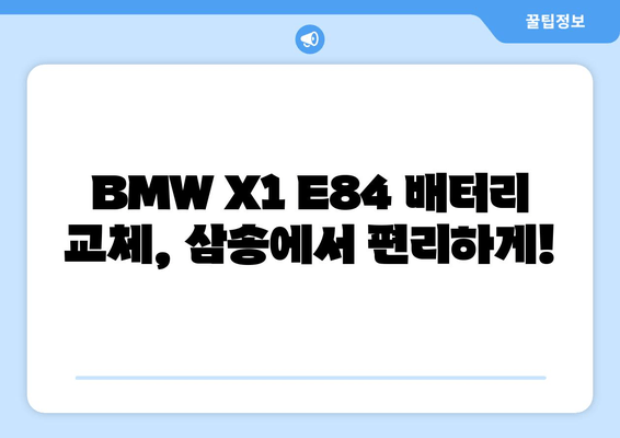 BMW X1 E84 배터리 출장 교체 전문 | 덕양구 삼송 지역 빠르고 안전하게! |