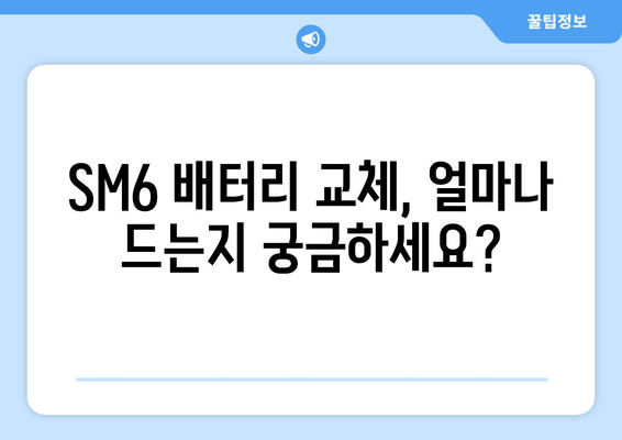 SM6 출장 배터리 교체 비용표| 지역별 가격 비교 & 할인 정보 | SM6, 출장 배터리, 배터리 교체, 비용, 가격 비교, 할인