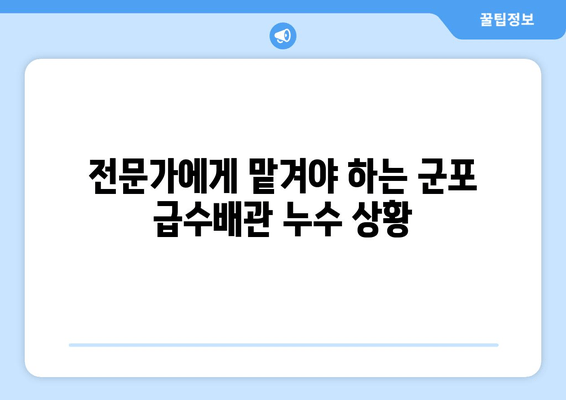 군포 급수배관 누수 차단| 생활 편의 향상을 위한 완벽 가이드 | 누수, 급수, 배관, 수리, 군포