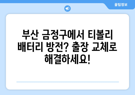 부산 금정구 출장 배터리| 방전된 티볼리 배터리 교체 | 빠르고 안전한 배터리 교체 서비스