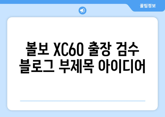 볼보 XC60 출장 검수| 수입차 신차 검수의 어려움과 해결책 | 볼보 XC60, 신차 검수, 출장 검수, 수입차