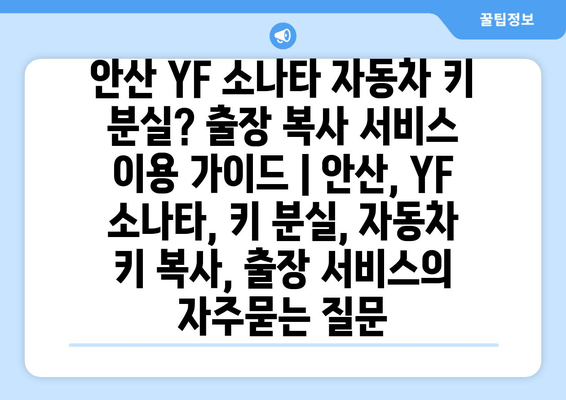 안산 YF 소나타 자동차 키 분실? 출장 복사 서비스 이용 가이드 | 안산, YF 소나타, 키 분실, 자동차 키 복사, 출장 서비스