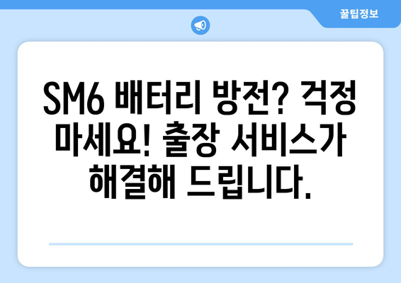 SM6 배터리 교체, 즉석 출장으로 빠르고 편리하게! | 배터리 교체, 출장 서비스, 자동차 배터리, 밧데리