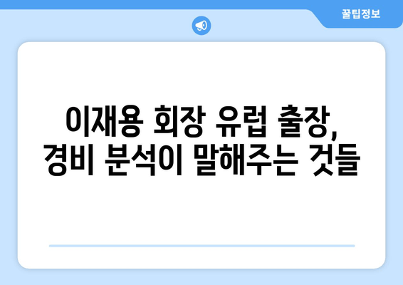 이재용 삼성전자 회장 유럽 출장, 경비 분석에서 드러나는 의미 | 삼성, 유럽 시장, 투자 전략