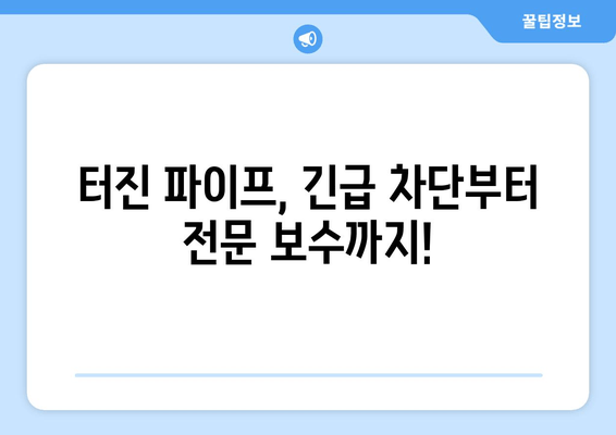 경기 광주 동파이프 누수, 차단부터 보수까지! 실제 사례 공개 | 동파, 누수, 해결, 전문가