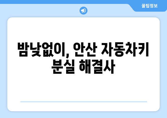 안산 자동차키 분실? 출장 복사 전문 업체 | 24시간 긴급 출동, 빠르고 안전하게 해결