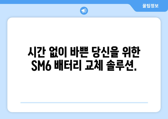 SM6 배터리 교체, 즉석 출장으로 빠르고 편리하게! | 배터리 교체, 출장 서비스, 자동차 배터리, 밧데리