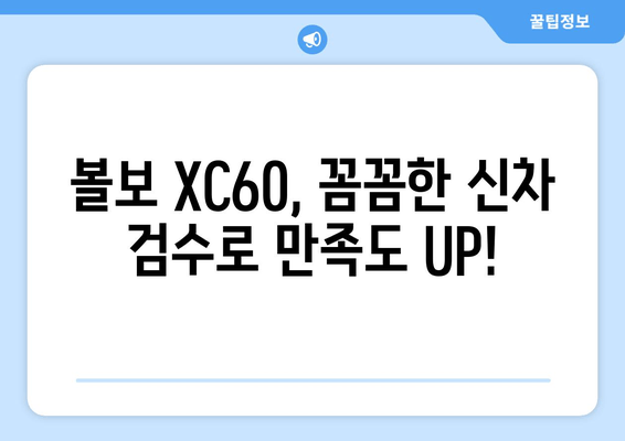 볼보 XC60 수입차 출장 신차 검수| 꼭 알아야 할 애로 사항과 해결책 | 볼보, XC60, 신차 검수, 출장 검수, 문제 해결, 팁