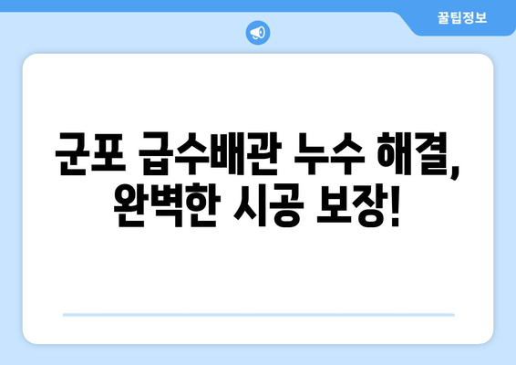 군포 출장 용접 급수배관 누수 차단| 비용 확인 및 전문 업체 추천 | 누수 해결, 배관 수리, 출장 용접, 군포