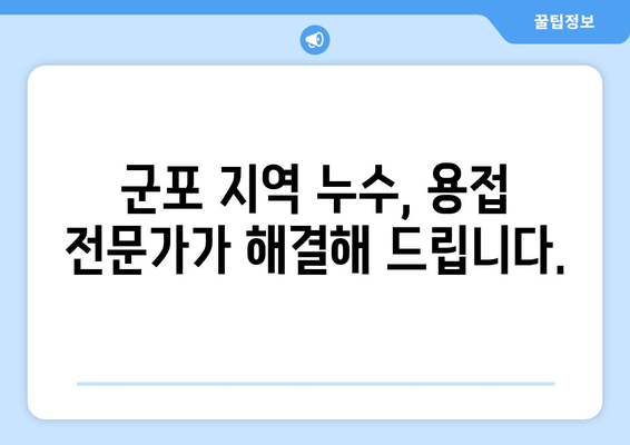 군포 출장 용접| 천정 급수배관 누수 차단 전문 | 누수 해결, 급수배관 수리, 용접 전문