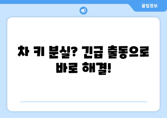 자동차 열쇠 복사 출장 서비스| 빠르고 편리하게 해결하세요! | 자동차 키 분실, 긴급 출동, 전국 서비스