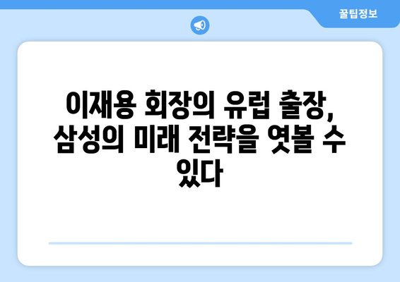 이재용 삼성전자 회장 유럽 출장 귀국 기자회견| 주요 내용 요약 및 분석 | 삼성, EU, 반도체, 투자, 경제