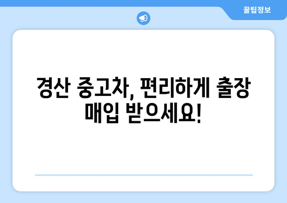 경산 중고차 출장 매입| 전문가에게 맡기면 더욱 편리하게! | 중고차 매각, 빠른 현금 지급, 출장 서비스