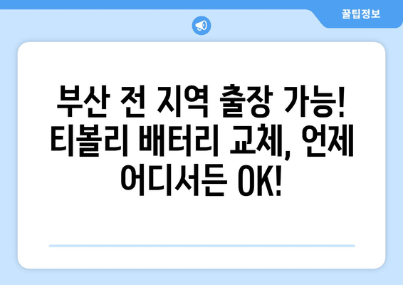 부산 티볼리 배터리 방전? 출장 배터리 교체 전문 | 빠르고 안전하게, 믿을 수 있는 서비스