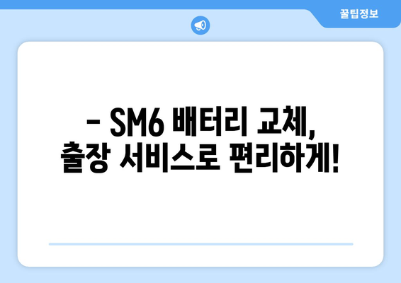 SM6 출장 배터리 교체| 빠르고 안전하게! | 자동차 배터리, 출장 서비스, SM6 배터리 교체