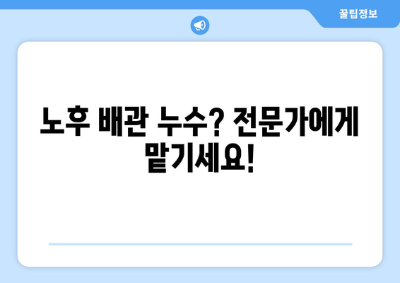 동작구 노후 냉수배관 누수, 빠르고 전문적인 출장 보수 지원 | 냉수배관 누수, 누수탐지, 배관공사, 긴급 출장, 동작구 배관