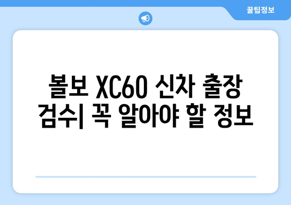 볼보 XC60 수입차 출장 신차 검수| 꼭 알아야 할 애로 사항과 해결책 | 볼보, XC60, 신차 검수, 출장 검수, 문제 해결, 팁