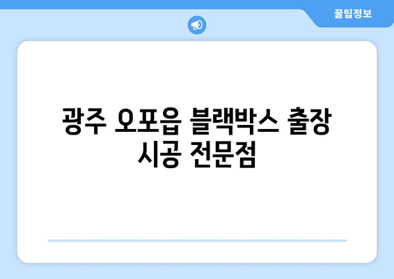 광주 오포읍 블랙박스 출장 시공 전문점| 빠르고 안전하게 | 블랙박스 설치, 출장 서비스, 합리적인 가격