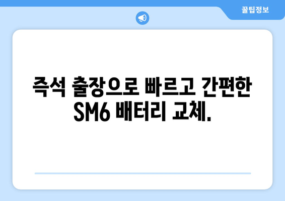 SM6 배터리 교체, 즉석 출장으로 빠르고 편리하게! | 배터리 교체, 출장 서비스, 자동차 배터리, 밧데리