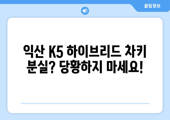 익산 K5 하이브리드 차키 분실했을 때, 출장 키 제작 어디서? | 익산, 자동차키, 긴급 출장, K5 하이브리드