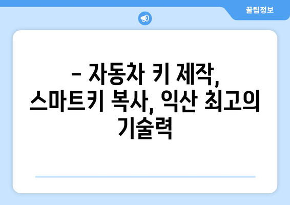 익산 차 키 복사 & 스마트키 제작| 출장 전문, 빠르고 안전하게! | 익산 출장키, 자동차 키 제작, 스마트키 복사, 긴급 출동