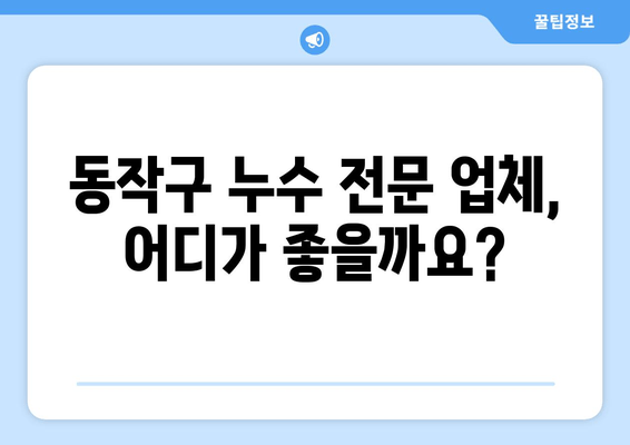 동작구 노후 냉수배관 누수, 이렇게 해결하세요! | 누수 원인, 보수 방법, 비용, 전문업체 추천