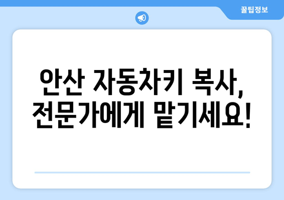 안산 자동차키 분실? 출장 복사 전문 업체 | 24시간 긴급 출동, 빠르고 안전하게 해결