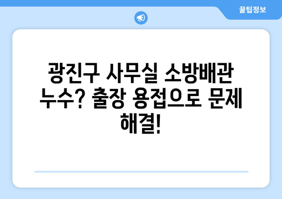 광진구 사무실 소방배관 누수, 출장 용접으로 완벽 해결! | 누수 교체, 보수, 배관 용접, 광진구 출장