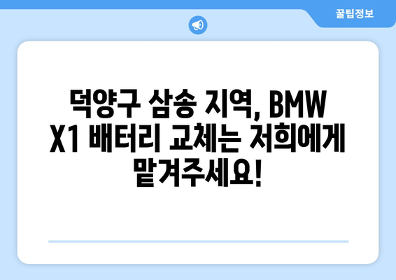 BMW X1 배터리 출장 교체 전문 | 덕양구 삼송 지역 빠르고 안전하게 |