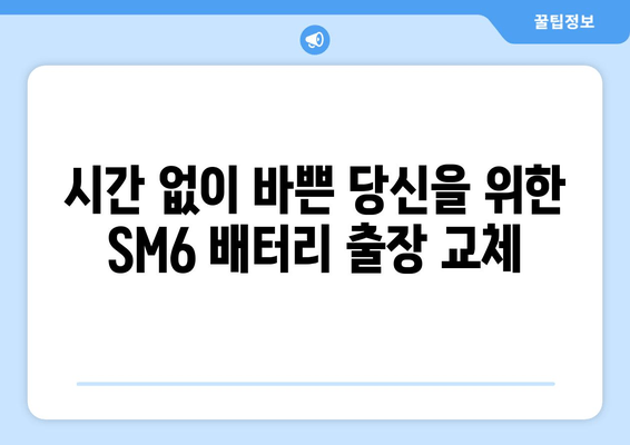 SM6 배터리 출장 교체| 빠르고 편리하게 해결하세요! | 자동차 배터리 교체, 출장 서비스, SM6 배터리