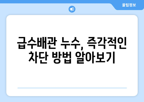 군포 천정 급수배관 누수? 즉각적인 해결책과 차단 방법 | 누수, 급수배관, 천장 누수, 보수, 군포